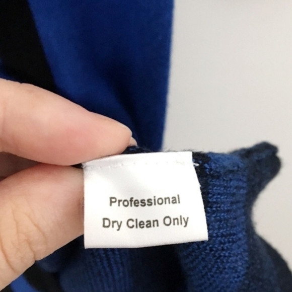 Alice + Olivia Royal Blue Knit Shift Dress Black Trim Viscose Wool Blend XS - Picture 6 of 7